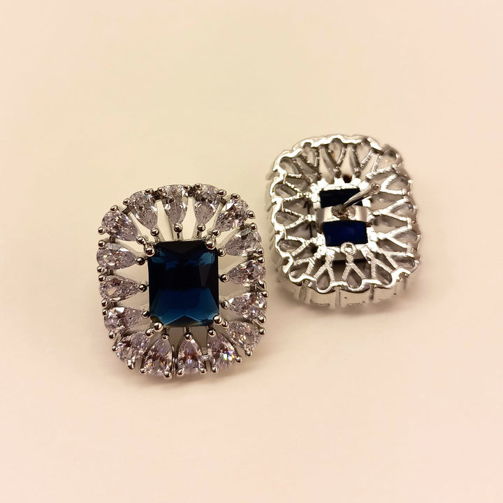 Elegant Silver Plated Tops with Blue Sapphire for Ladies