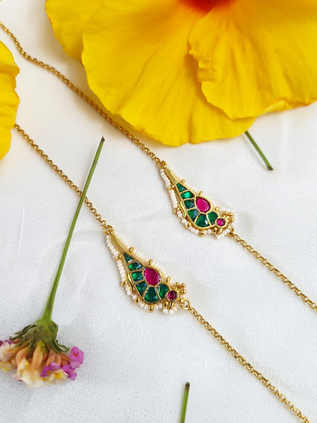 Mantra M & G Bird Kundan Anklet - qivii