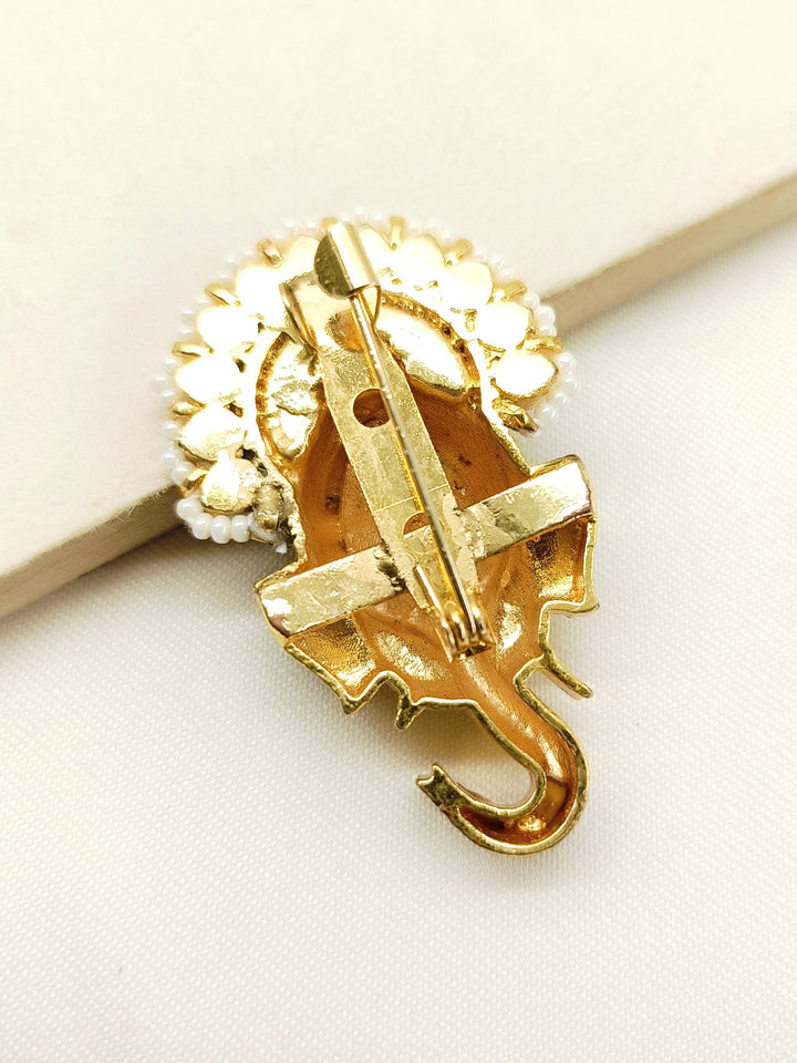 Sia Multi Colour Ganesh Ji Brooch - qivii