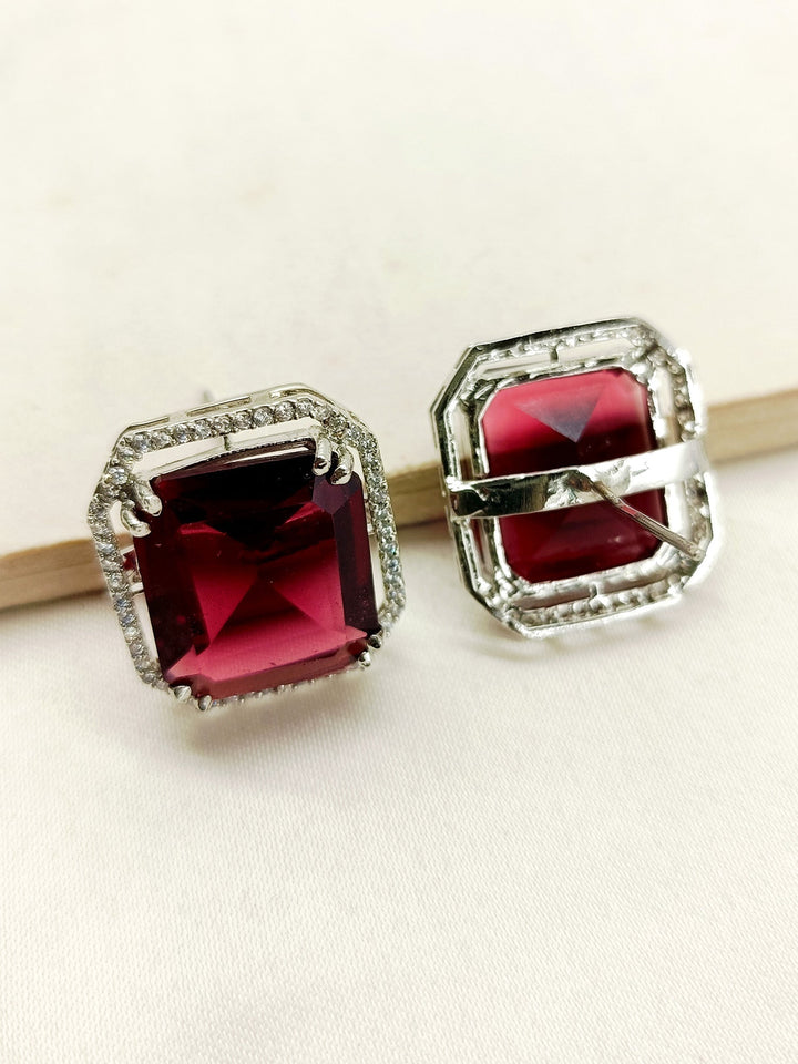  Beautiful silver plated tops with sparkling American diamonds and rose pink sapphire stone 