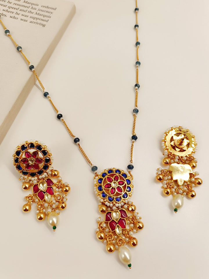 Jhanak B & P Kundan Pendant Set - qivii