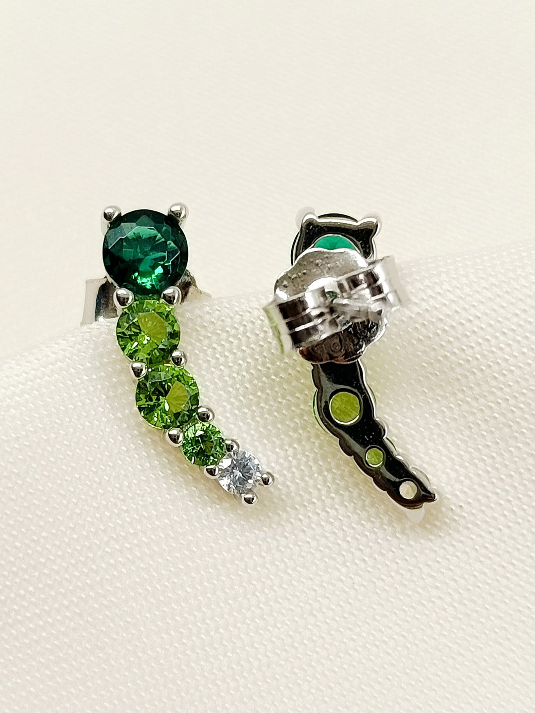 Kohinur Green 92.5 Silver Swarovski Stone Tops - qivii