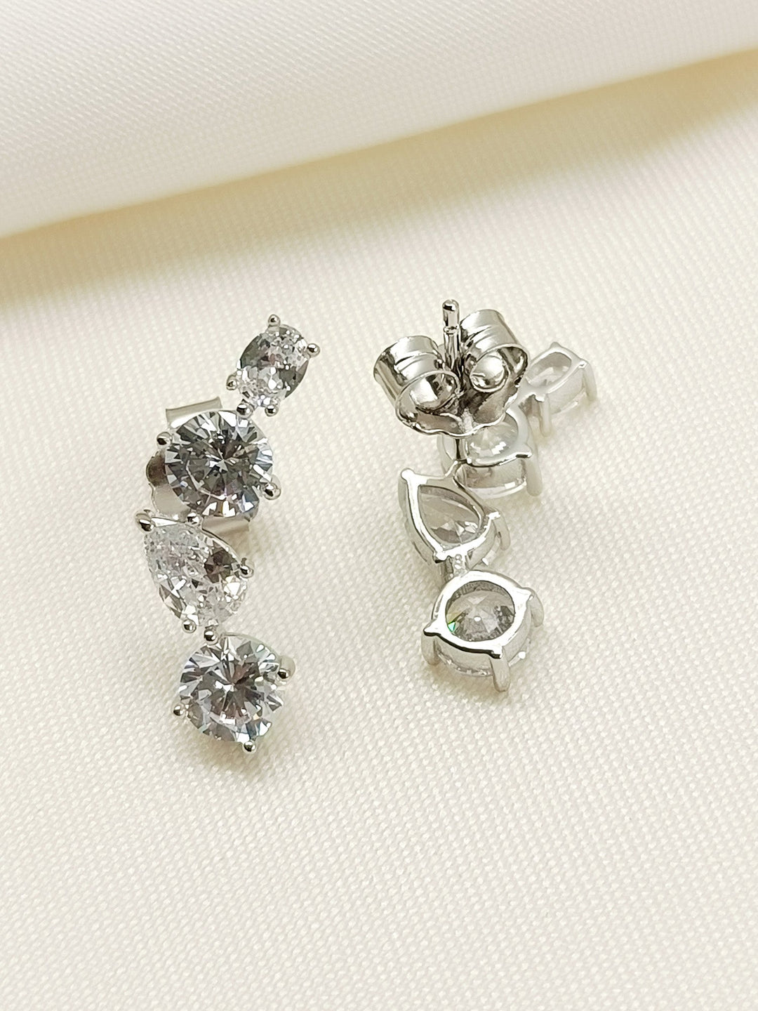 Pankhuri 92.5 Silver Swarovski Stone Tops - qivii