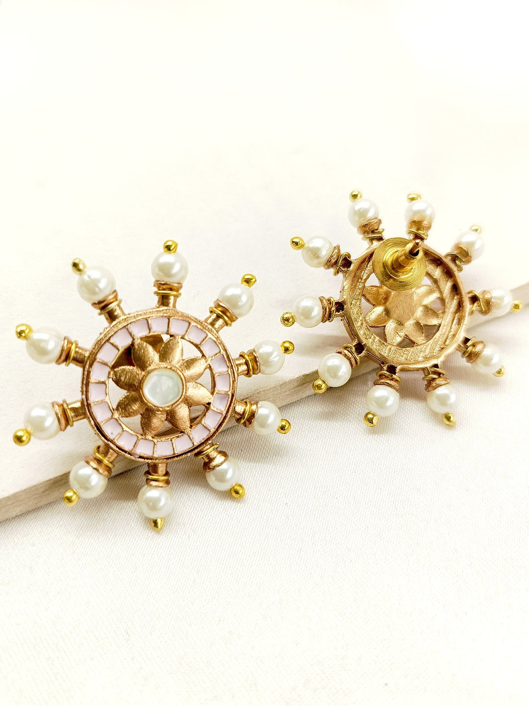  Elegant meenakari matte gold tops with beautiful pink stones