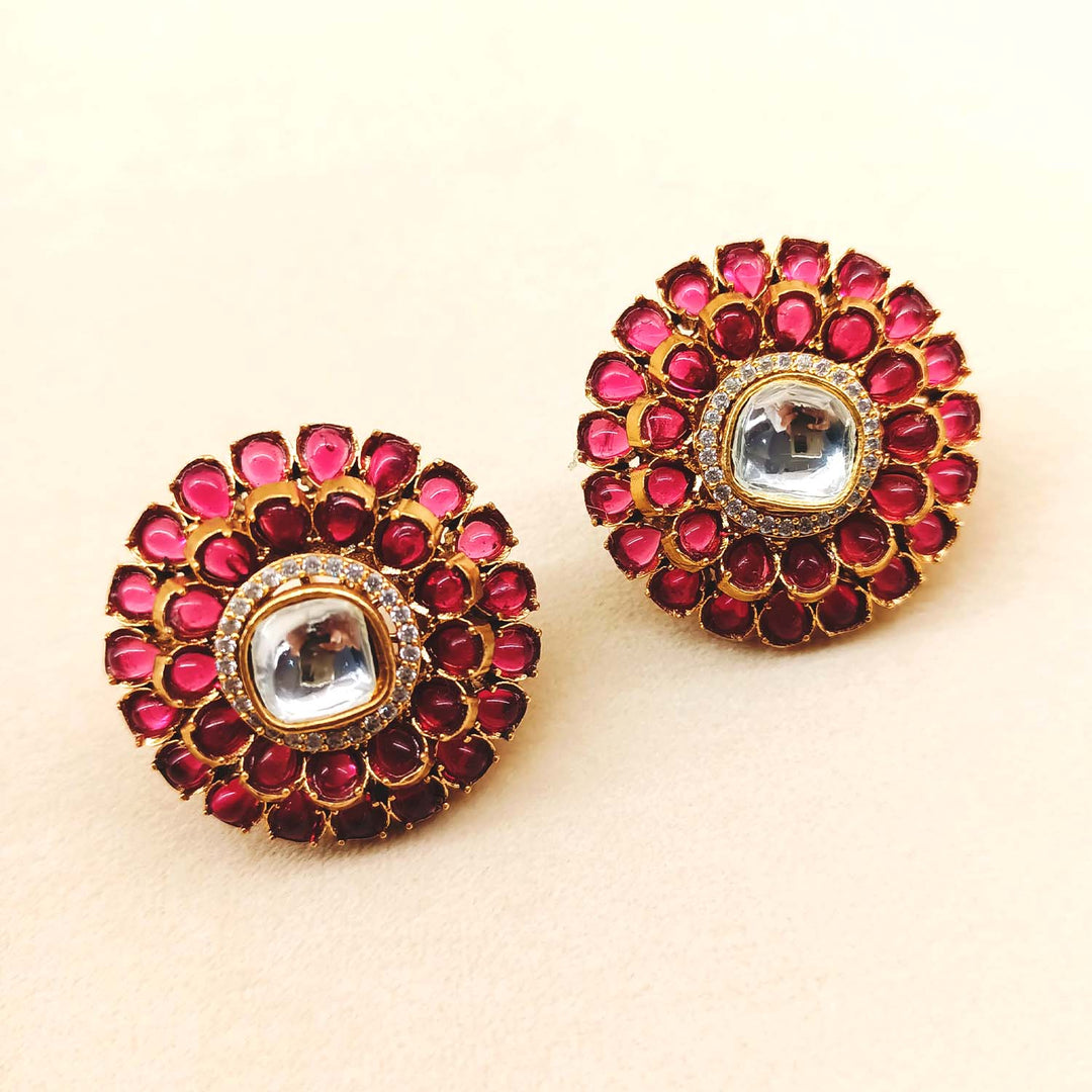 Elegant and timeless Mridula Rose Pink Diamonds Gold Plated Kundan Tops featuring stone AD and Kundan detailing