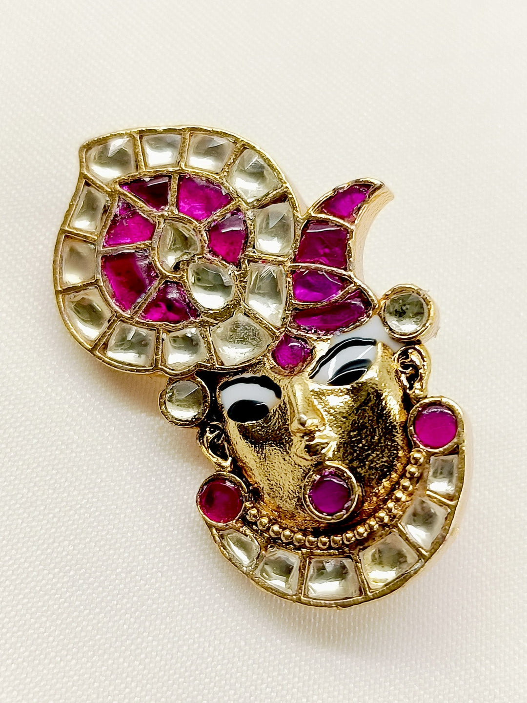 Harina Ruby Shrinath Ji Brooch - qivii