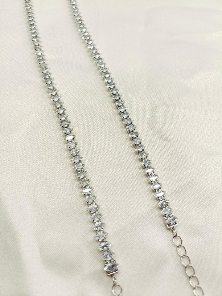 Zienna White American Diamond Anklet - qivii