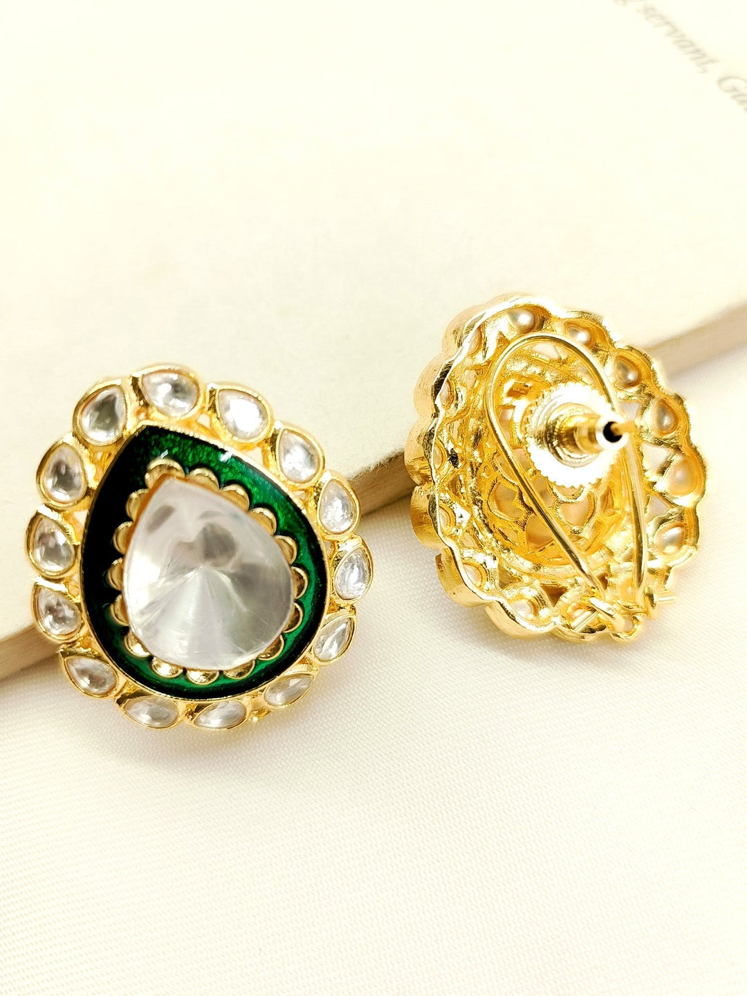 Vilina Green Kundan Tops - Handcrafted Indian traditional jewelry for women