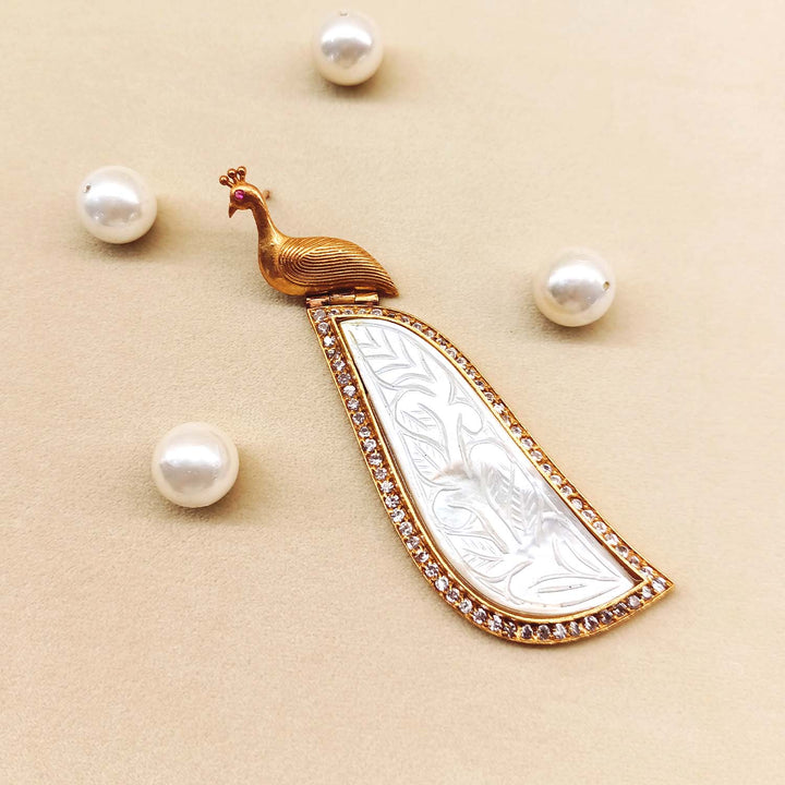 Beautiful Aatmaja White Stone Peacock Gold Plated Boutique Earrings for women