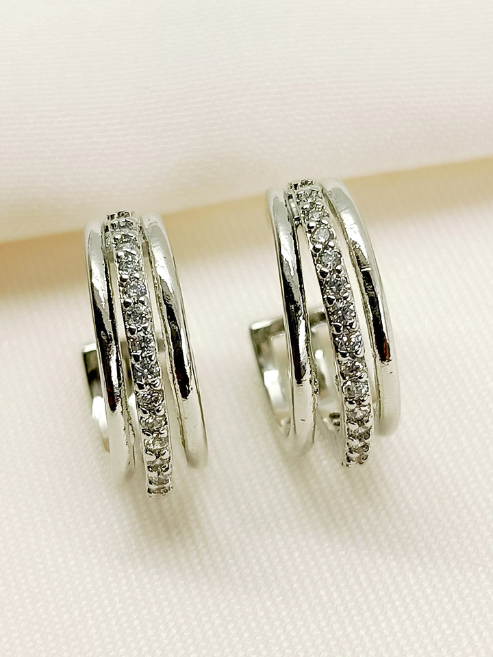 Aadanya White American Diamond Earcuff - qivii