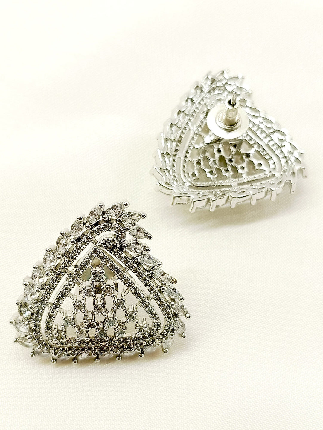 Elegant jhumkis with traditional craftsmanship and timeless American diamond details