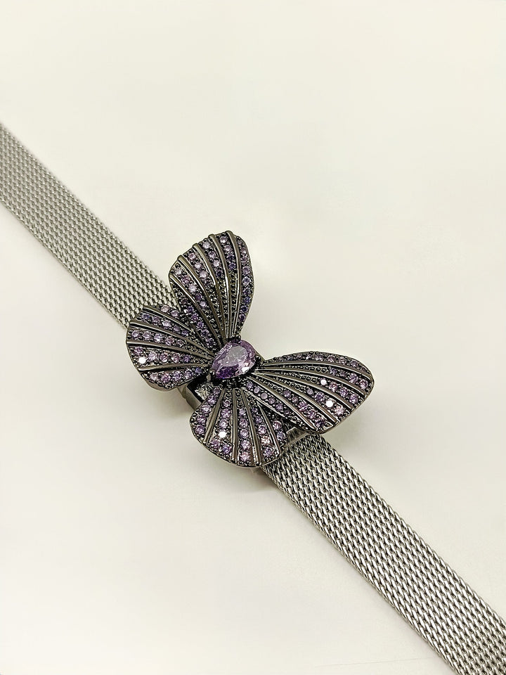 Noa Lavender Butterfly Shape Victorian Bracelet - qivii