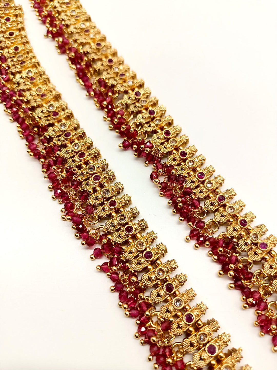 Monica Rose Pink Antique Anklet - qivii