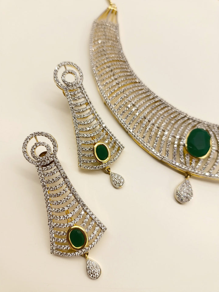 Beautiful statement piece with dazzling green American diamonds