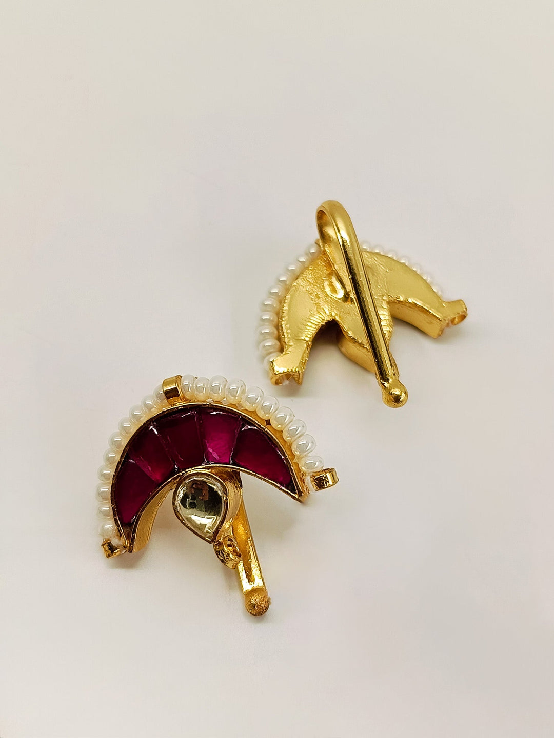 Suvashi Medium Size Ruby Gold Plated Kundan Ear Cuff [ Price is for Pair ] - qivii