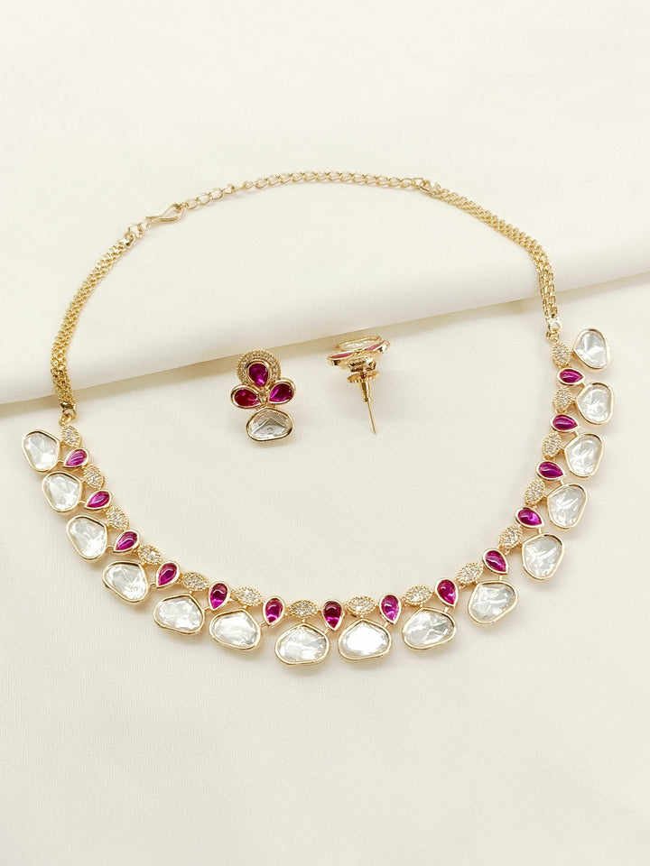 Avika Ruby Kundan Necklace Set - qivii