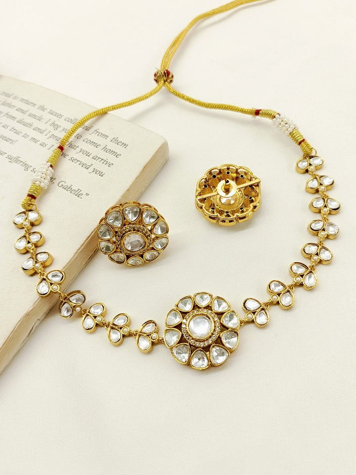 Waniya White Kundan Choker Set - qivii