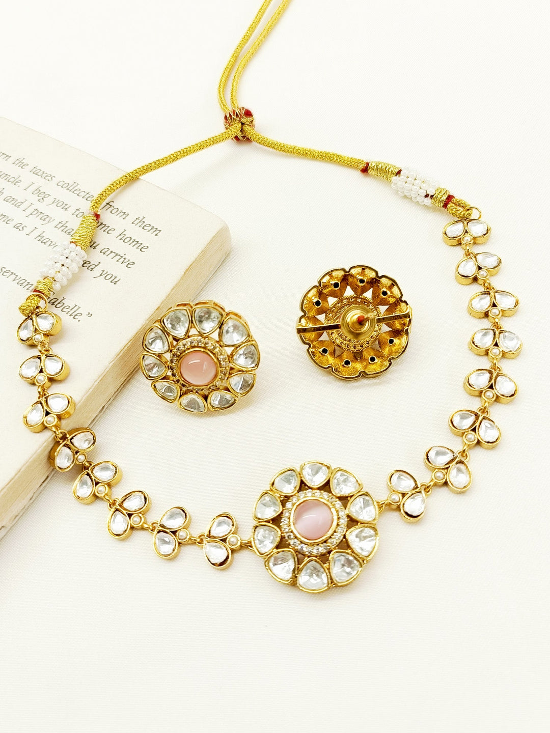 Bharati Baby Pink Kundan Choker Set - qivii
