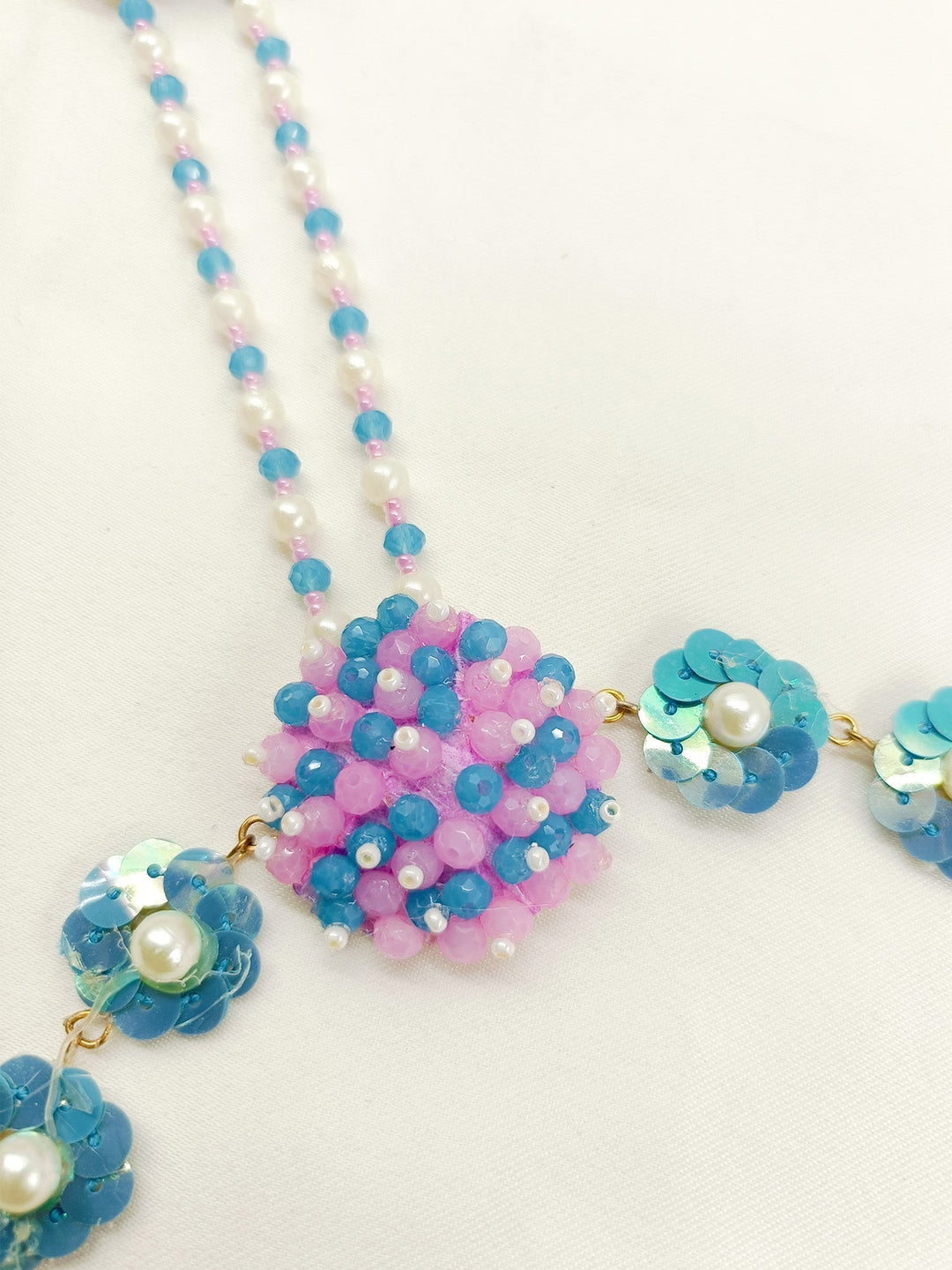 Moez Pink & Blue Handmade Hathphool Set Of 2 - qivii