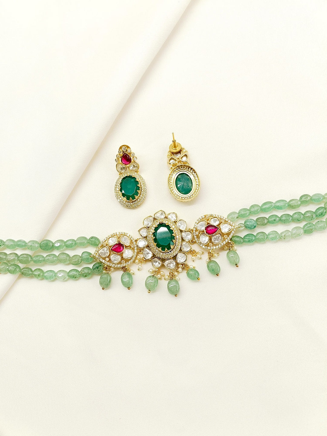 Mrinali R&G Kundan Choker Set - qivii