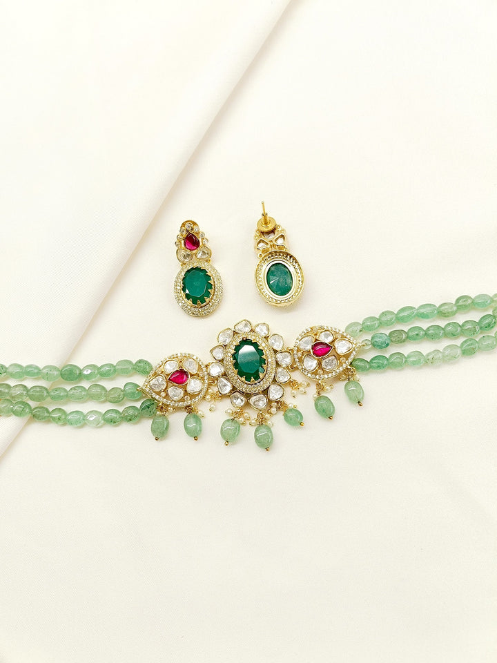 Mrinali R&G Kundan Choker Set - qivii
