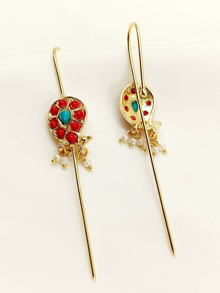 Mariam F & R Gold Plated Kundan Ear Cuff [ Price is for Pair ] - qivii