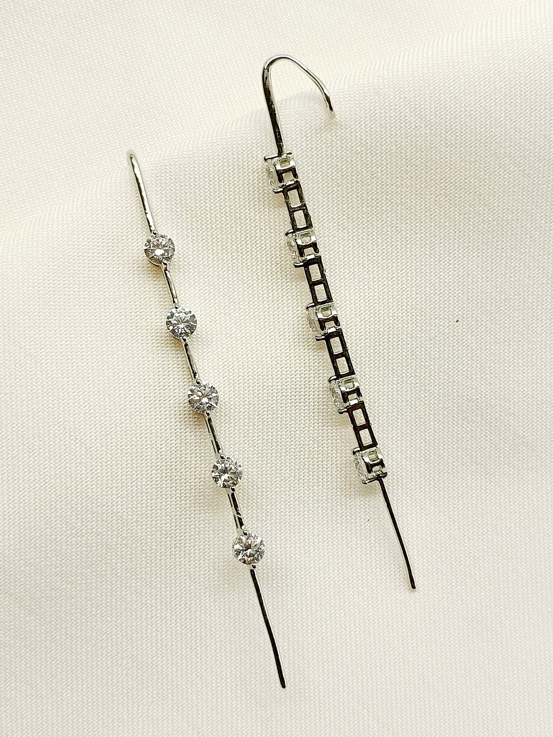 Maushmi White American Diamond Earcuff - qivii