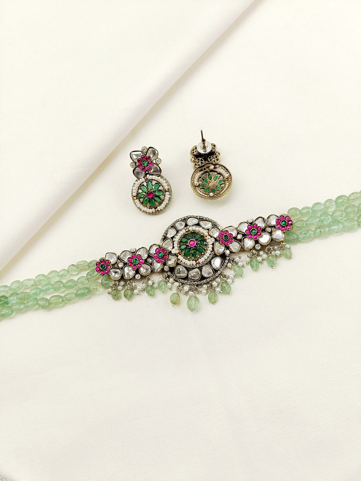 Sheesha MInt Green Victorian Choker Set - qivii