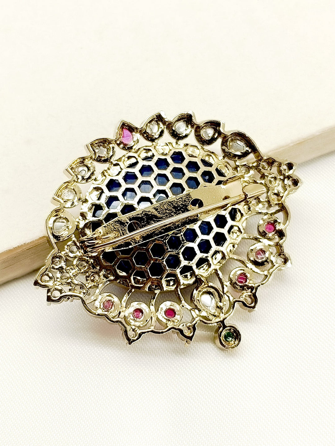 Manan Navy Blue Men's Brooch - qivii