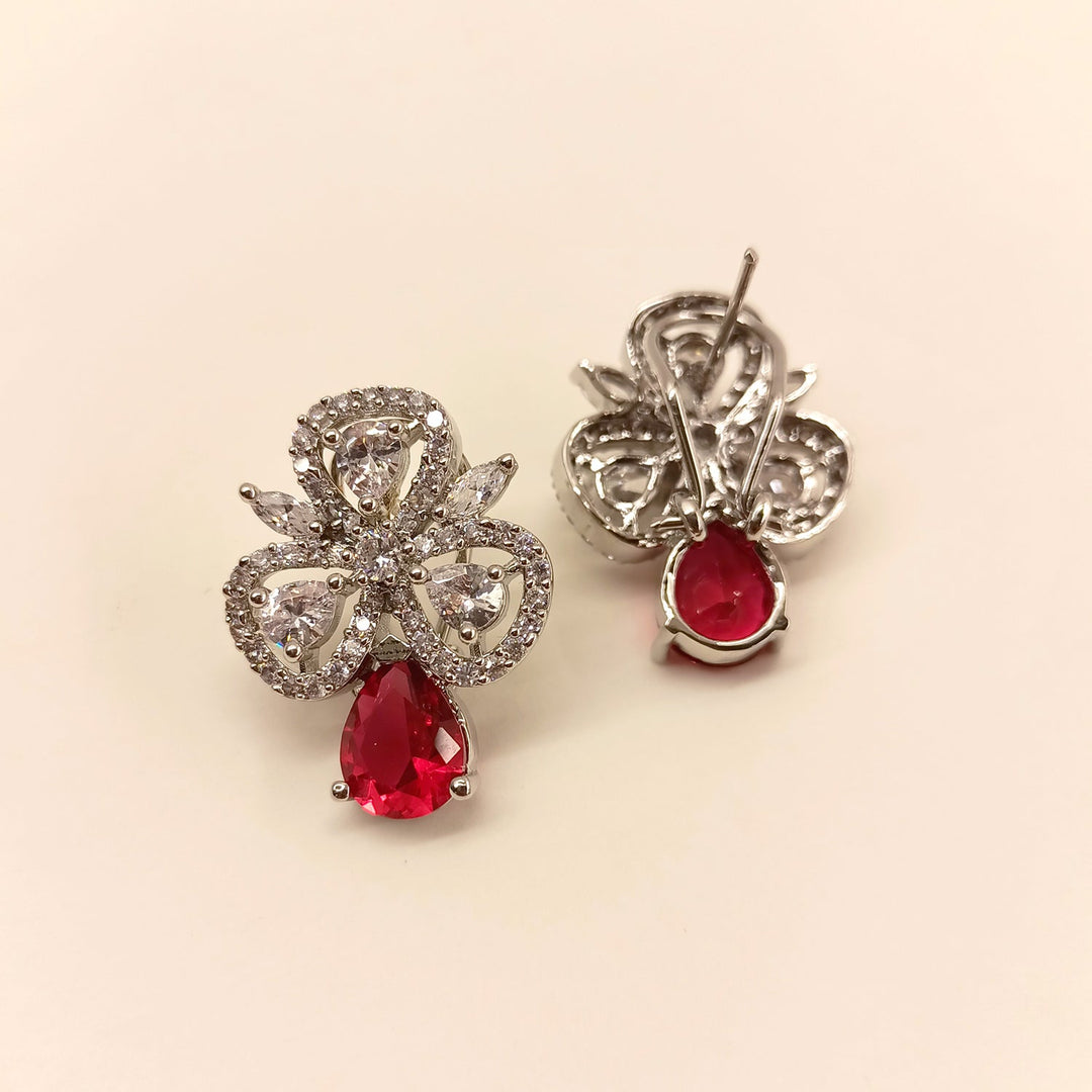  Elegant American Diamond Tops featuring Rose Pink Aqua Stone and Silver Plated Brass Metal