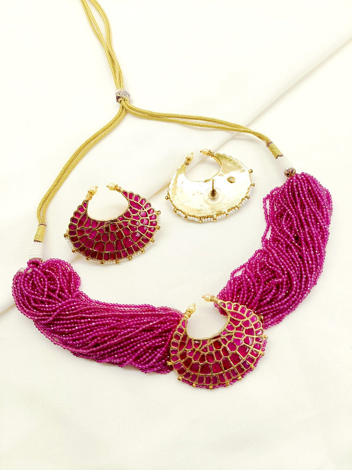 Rahika Ruby Kundan Choker Set - qivii