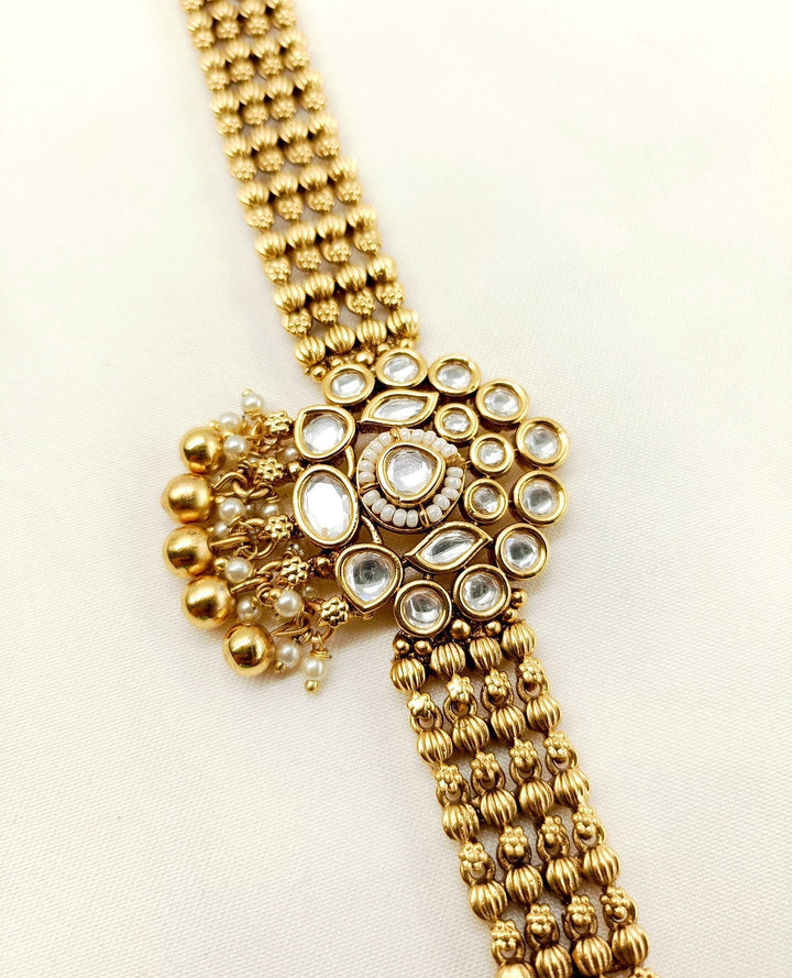 Kritanjali White Antique Sheeshpatti - qivii