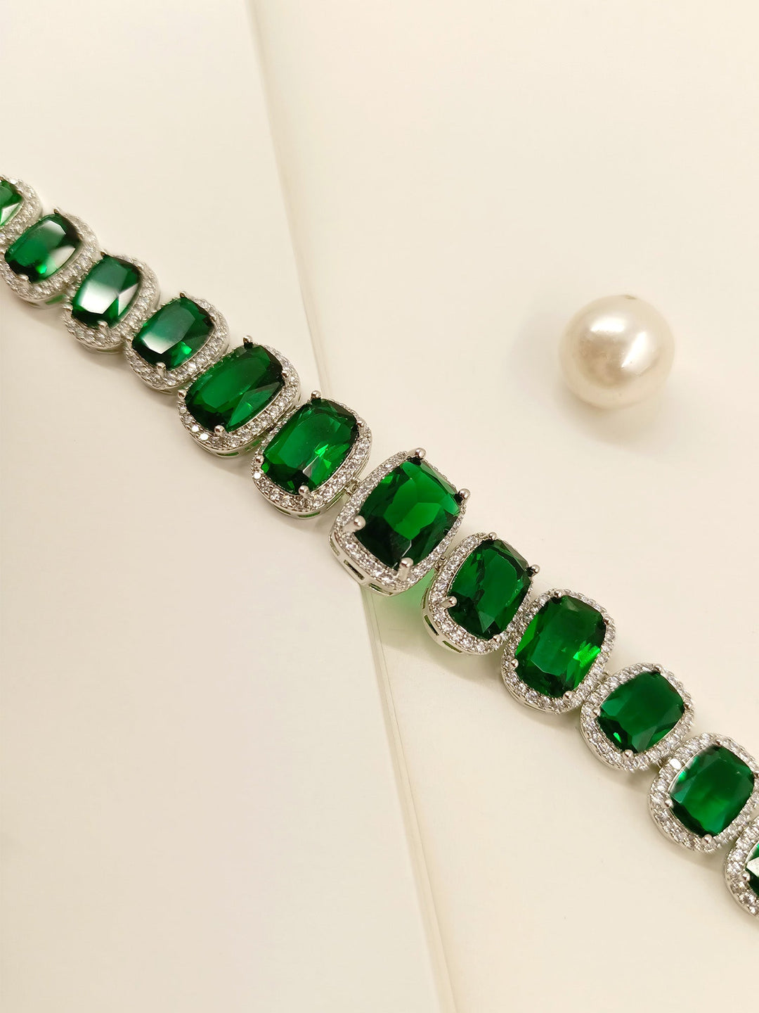 Sameera Green American Diamond Bracelet - qivii