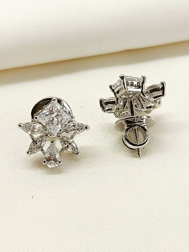 Riz 92.5 Silver Swarovski Stone Tops - qivii