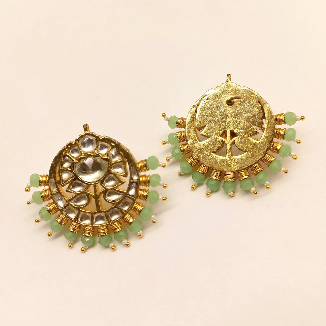 Traditional Mint Green Pachi Kundan Tops, perfect for bridal look