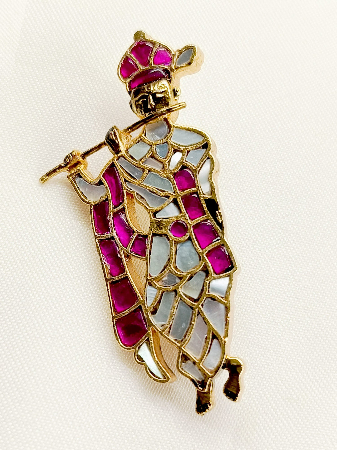 Upalina Ruby Krishna Ji Brooch - qivii