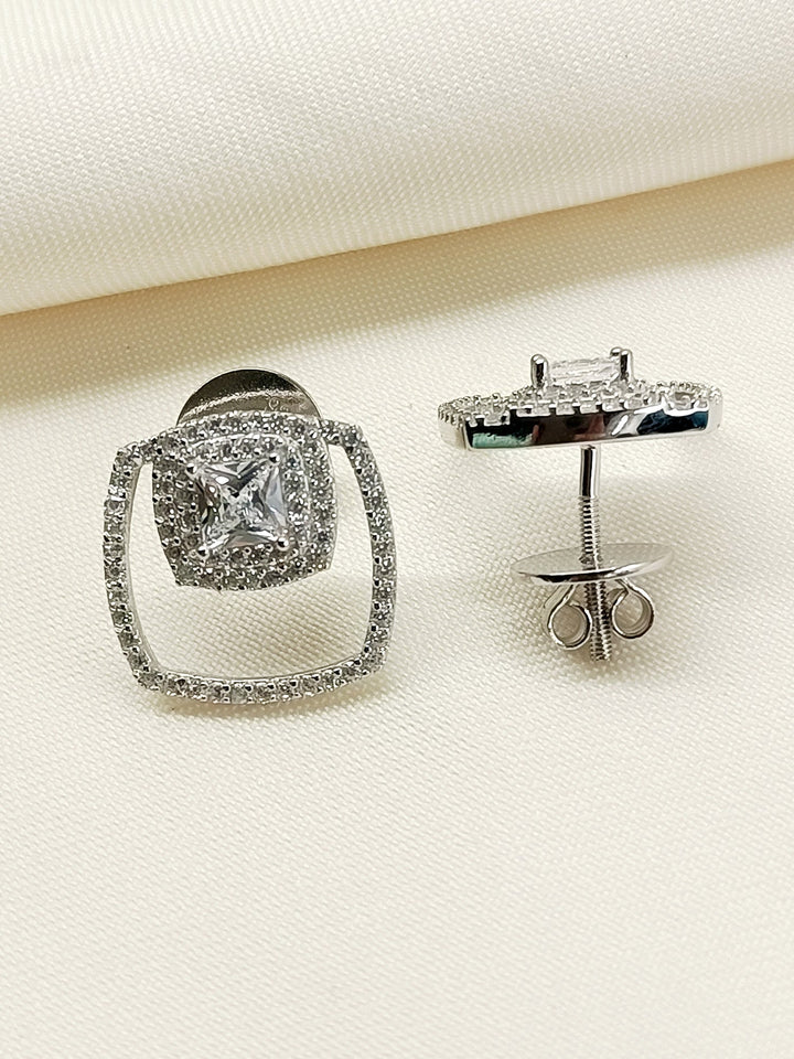 Aaminah 92.5 Silver Swarovski Stone Tops - qivii