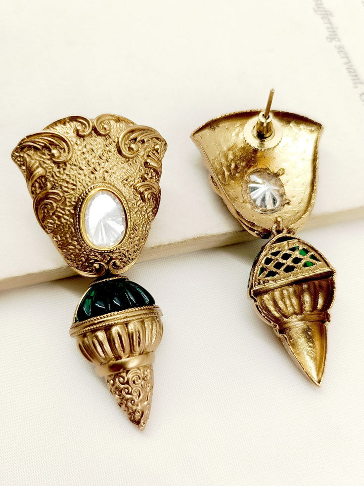  Elegant Dayamai Green Victorian Earrings featuring traditional techniques and exquisite design, a timeless addition to your jewelry collection 