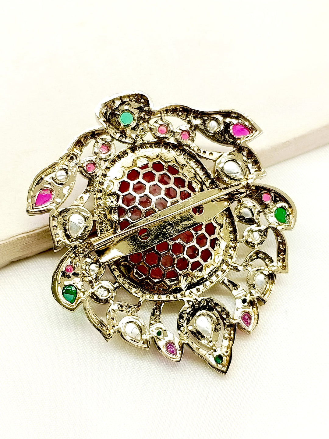 Pranit Ruby Men's Brooch - qivii