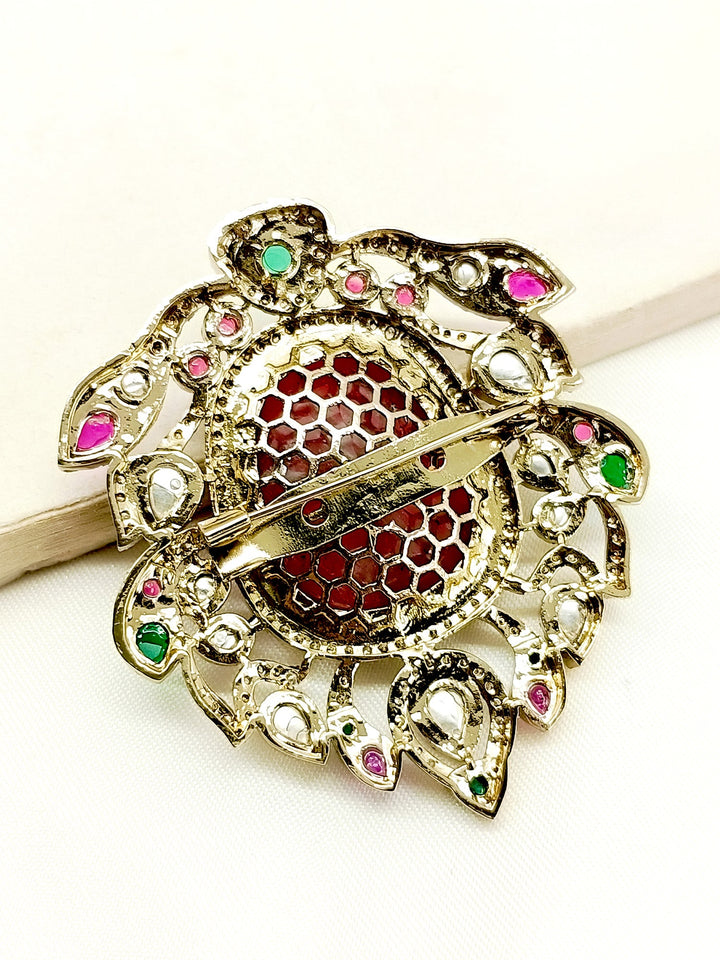 Pranit Ruby Men's Brooch - qivii