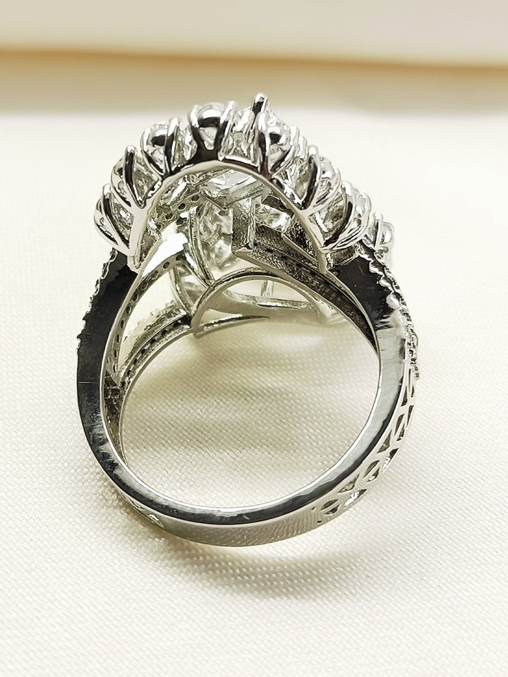 Anouk 92.5 Silver American Diamond Finger Ring - qivii