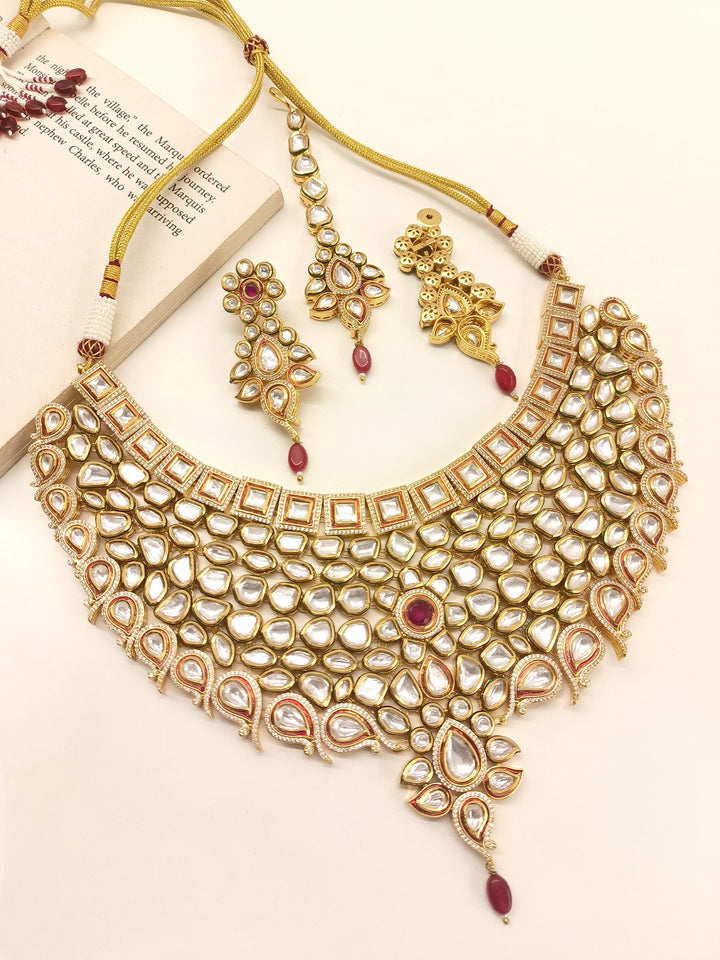 Sobita Ruby Kundan Necklace Set - qivii