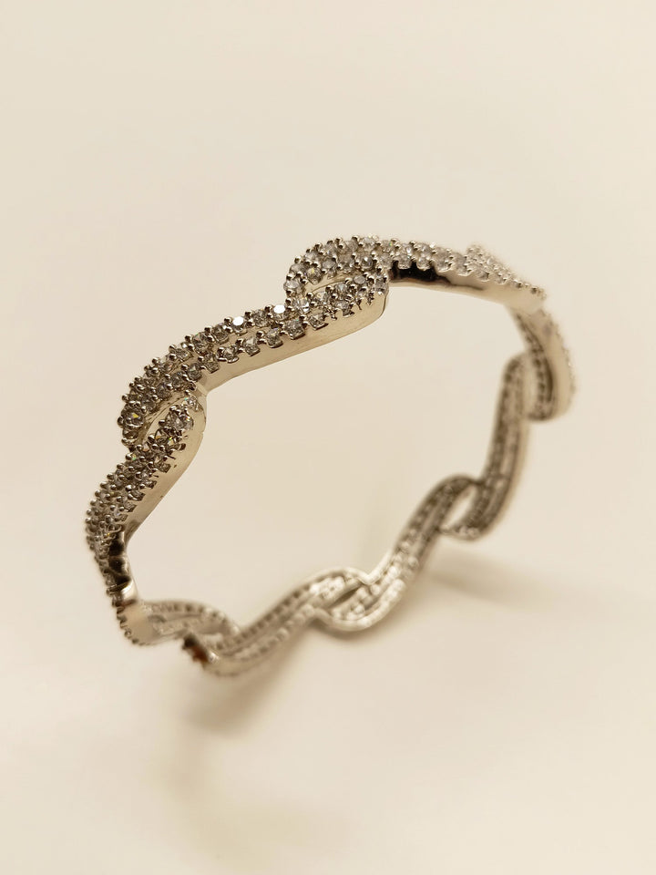 Pranati Spiral American Diamond Bangle - qivii