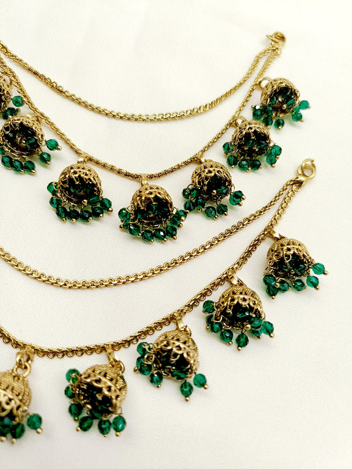 Arah Green Traditional Ear Chain - qivii