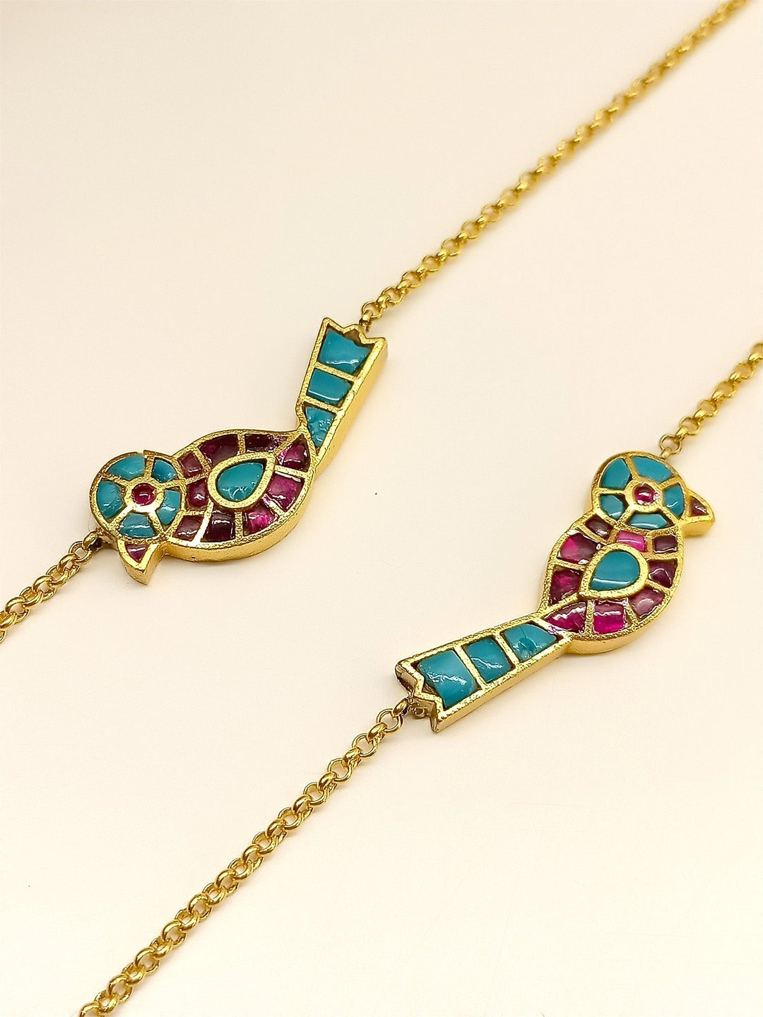Better R & B Bird Kundan Anklet - qivii