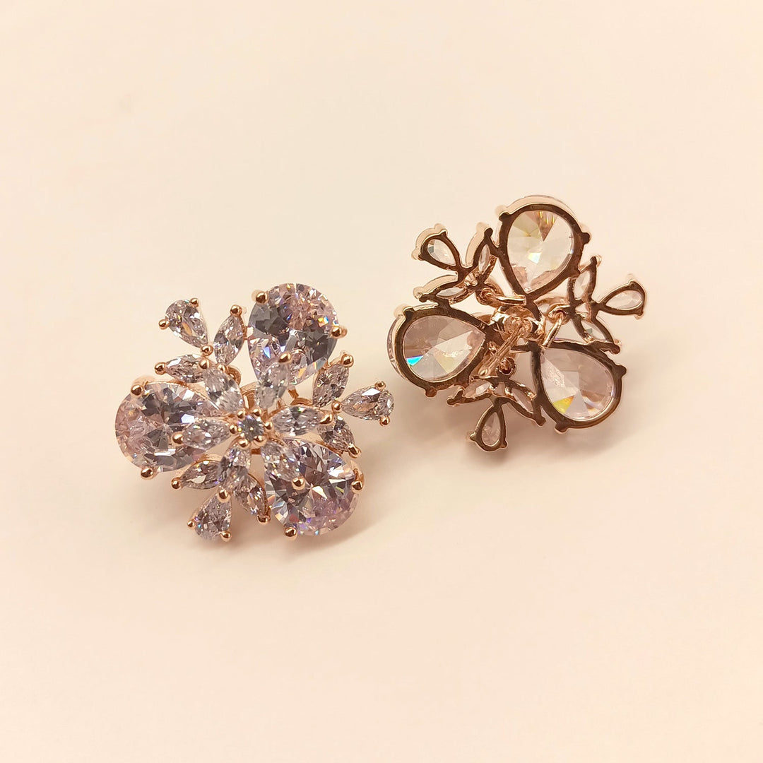  Elegant Semi Precious White Stone American Diamond Earrings 