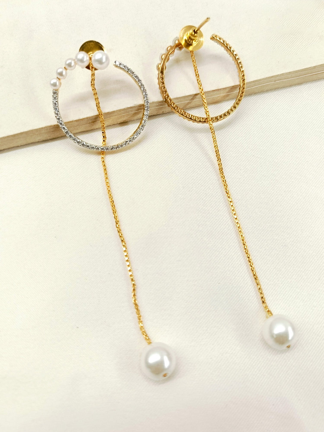 Noemie White American Diamond Earrings - qivii