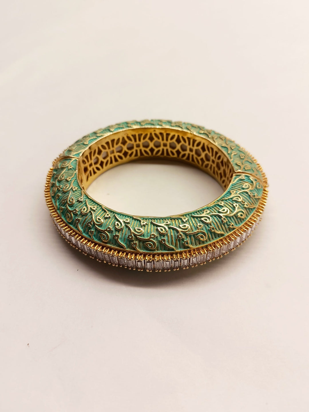 Oni Stretchable Mint Green Bracelet Kada - qivii