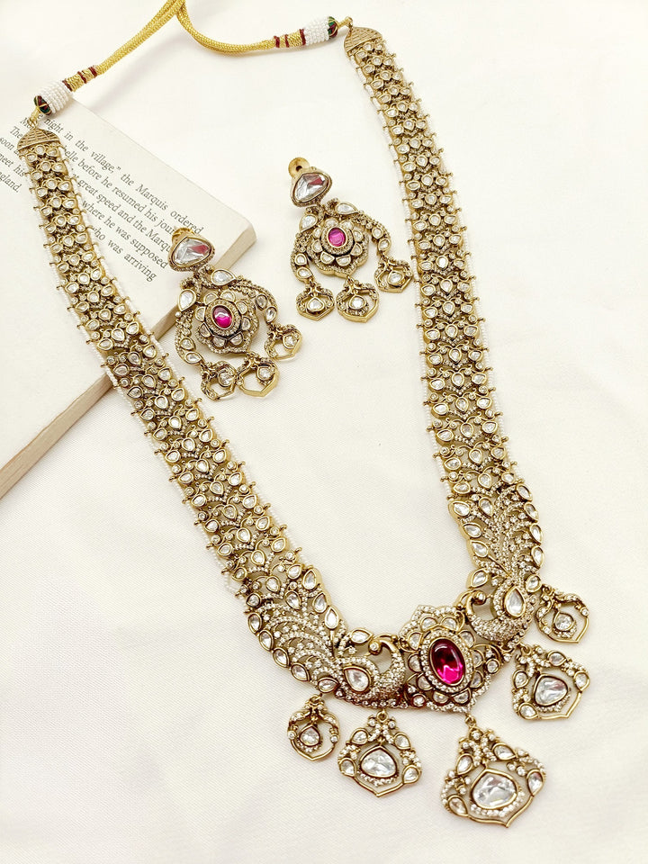 Masakali Maroon Long Polki Set - qivii