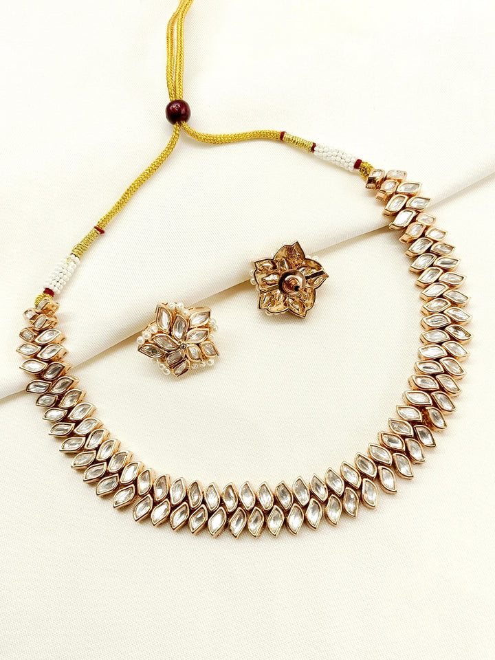 Anupama White Kundan Choker Set - qivii
